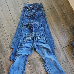 Blue Denim Jeans 4 Pair - Classic Blue Jeans Chikdrens Place Sz6